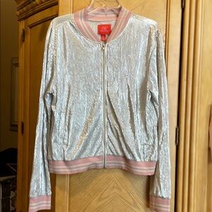 Chic Silver & Pink Women's Jacket by Chelsea and violet size large